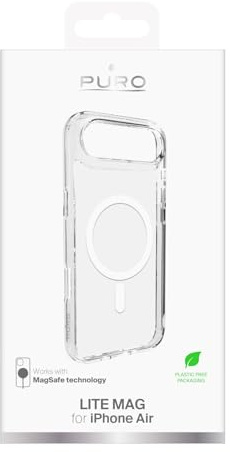 Puro Schutzhülle für iPhone 17 Air, transparentes TPU + PC Lite Mag Magsafe
