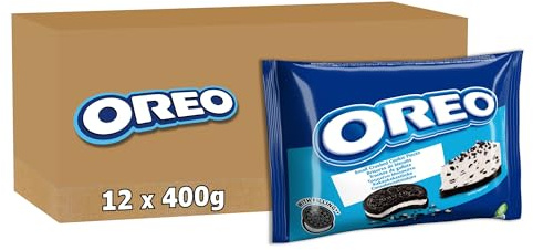 OREO - Brisures de Biscuits Oreo - Avec Crème - Topping Idéal pour Desserts et Glaces - Lot de 12 Sachets de 400 g