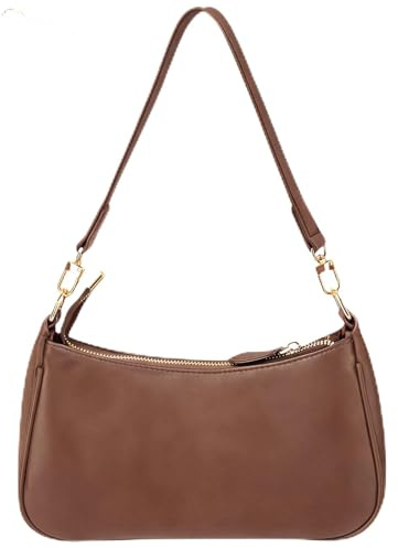 GWAWG PU-Leder-Umhängetasche für Damen, Clutch-Handtaschen mit Kette, Schultertasche für Damen, kleine Umhängetasche mit Reißverschluss, weiß, 26 x 7 x 15 cm