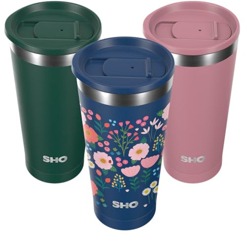 SHO Calix Insulated Stainless Steel Coffee Cup (Blush, 500ml)