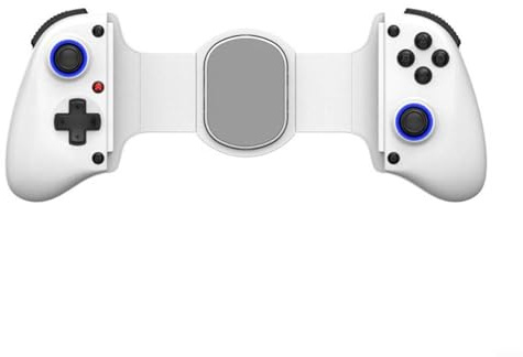 Controller di gioco telescopico per Switch/PS4/Android, RGB per illuminazione, turbo e giroscopio a 6 assi, vibrazione, design pieghevole per giochi mobili, nero (bianco)