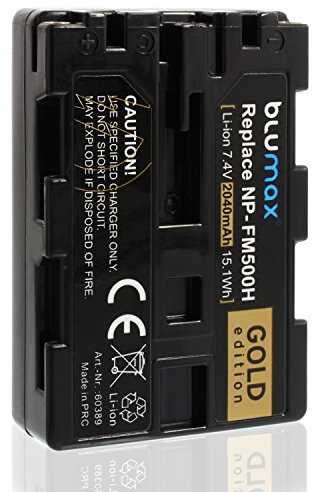 Blumax Akku kompatibel mit Sony NP-FM500H |- 2040mAh -| NP-FM500 NP-FM55H für Sony Alpha 77 99 - A77 A99 II - DSLR A850 A900 - VG-C77AM VG-C99AM