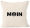 MoonWorks Maritmer Kissenbezug Moin mit Anker Deko-Kissen Natur Unisize