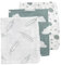 Meyco 458003 Mull/Musselin Waschlappen 3er Set 21x17cm Feder-Wolke-DOTS Stone Green-Weiss