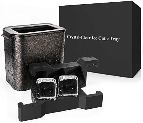 MALAYAS-Kristallklarer-Eiskugel-Ersteller,Crystal Clear Ice Diamond Cube Maker,Jumbo-Eisbälle,Crystal Transparent Riesen Diamant Eiswürfelform Ideal für Whiskey Wein,Cocktails und Getränke(Würfel)