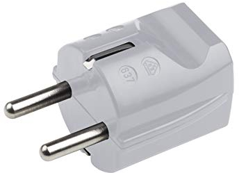 Meister Schutzkontakt-Stecker - Kunststoff - silber - 250 V - 16 A - Maximaler Kabelquerschnitt 2,5 mm² - IP20 Innenbereich - Gerade Einführung / Schuko-Stecker mit Zugentlastung / 7421040