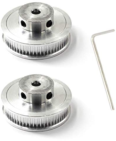 pulley 60 teeth zahnriemenscheibe 8mm bohrung umlenkrollen für seile 6mm 3D Drucker Zahnriemen Rolle Packung mit 2 (Schraubenschlüssel enthalten)