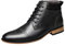 ANUFER Uomo Vintage Allacciare Pelle Stivali Zip Formale Scarpe da Sera Nero SN01825 EU41