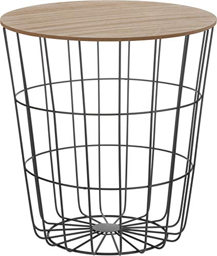 Meinposten. Beistelltisch Tisch Stauraum Korb Couchtisch Metall Nachttisch schwarz B-Ware