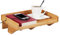 Relaxdays Bettablage, Mini-Nachttisch zum Anklemmen, aus Bambus, platzsparend, Kabelschlitze, Ablage BT 33x24 cm, Hellbraun, Natur