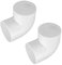 MroMax Lot de 2 raccords coudés en PVC 75 mm à 90 degrés Blanc