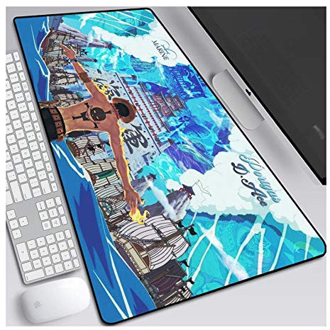 ITBT One Piece Tappetino Mouse Gaming, Grande Anime Mouse Pad XXL 800x300mm Confortevole, Lavabile, 3mm Antiscivolo Tappetino Scrivania Supporto per Ufficio Computer, Adatto per Computer e PC, L