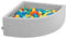 KiddyMoon 90X30cm/200 Bolas Piscina De Bolas ∅ 7Cm para Ninos Cuarto Angular Hecha En La UE, Grisclr:Verdclr/Naranj/Turques/Azul/Azulclr/Amaril