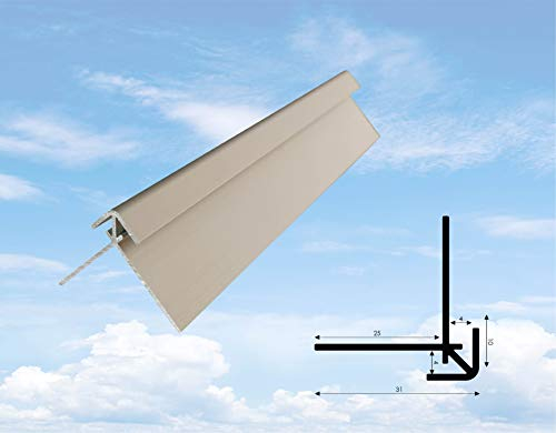 Noriliving Eckverbinder (Außeneck) Aluminium Profil für 3mm Aluverbund Duschrückwand (Silber matt)
