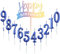 Lot de 10 bougies à chiffre 0 à 9 ans + 1 lettre de joyeux anniversaire à paillettes décoration de gâteau numéro de bougies numériques pour fête d'anniversaire, mariage (bleu)