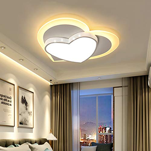 LED 45W Deckenleuchte Kinderzimmer Kinderlampe Mädchen Schlafzimmer Deckenlampe Moderne Kinderzimmerlampe Mit Liebe Herz Acryl Deckenlicht Esszimmer Deckenbeleuchtung,Weiß