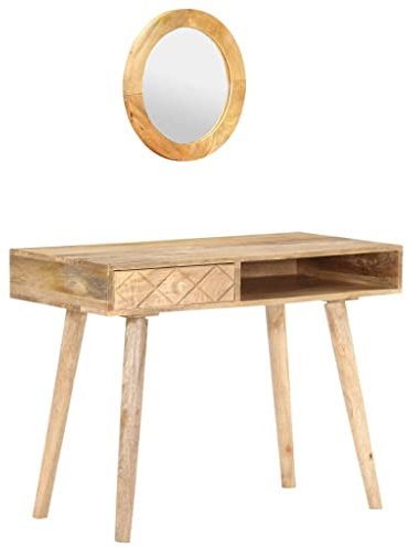 vidaXL Frisiertisch aus Massivholz mit Griff, 100 x 50 x 76 cm