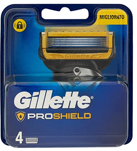 Gillette ProShield Cuchillas de Afeitar Hombre, Paquete de 4 Cuchillas de Recambio (el embalaje puede variar)