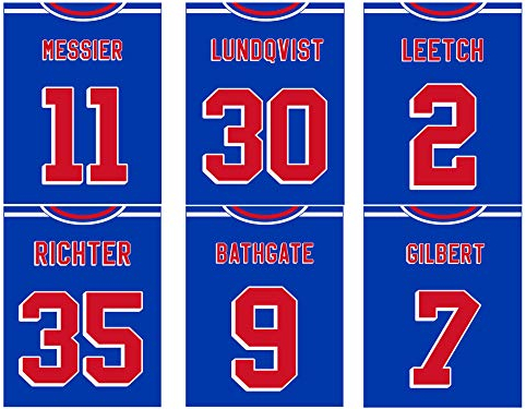 New York Rangers Set mit sechs Vintage-Jersey-Postern - Posterdrucke