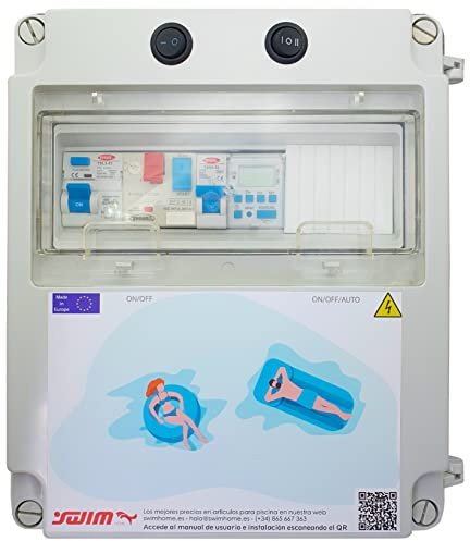 SWIMHOME Cadre électrique pour piscine Guardamoteur, avec 2 transformateurs 100 W (2 CV (6-10 A)
