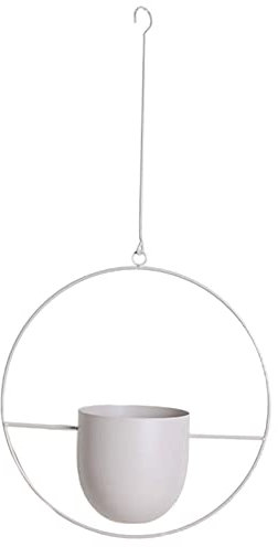 Generic Appendiabiti per Piante in Metallo, Fioriera Sospesa a Parete E Soffitto in Metallo, Fioriera Moderna, Porta Piante in Vaso di Fiori, Fioriera Minimal - Rotondo Bianco