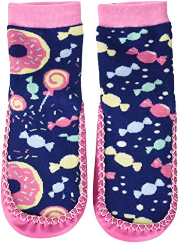 Playshoes Jungen Unisex Kinder Hüttenschuhe Hausschuh, Marine/rosa-Bonbons, 20/21 EU