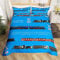 Loussiesd Train Kids Boys Duvet Cover Retro Steam Engine Toddler Bedding Set for Teens Railway Track Transport Comforter CoverRed Blue Black Quilt Cover Room 3Pcs Double Size,Zipper