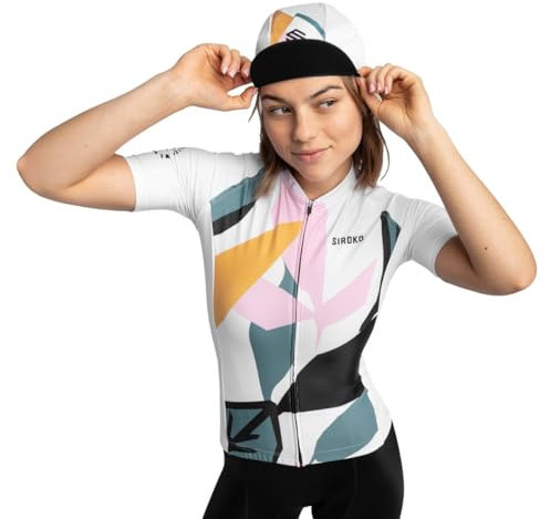 SIROKO - Radtrikot für Damen M2 Pinerolo - XXS - Weiß/Kühles Grün/Bubblegum Pink