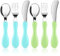 Vicloon Set de Couverts en INOX Enfant,6PCS Fourchette et Cuillère Enfant Prise Facile Acier Inoxydable pour Tout-Petit Stensiles d'apprentissage Parfaits