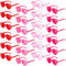 SCIONE Lot de 24 Lunettes de Soleil Cœur Rose pour Enfants - Lunettes Cœur - Accessoires de Fête pour Anniversaire, Plage, Piscine - Cadeau Enfant Amusant