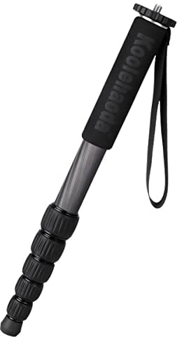 Koolehaoda Monopiede in fibra di carbonio, monopiede portatile compatto a 6 sezioni, monopiede monopiede, carico massimo 22lbs/10kg - MP286C