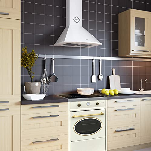 GURARI Cuisinière Set GCH E 612 Cr r + GCH C 46 WH 6, Retro verre ceramika Centre de cuisson 60 cm, Range Coocker, 60 L, Creme + Hotte aspirante 60 cm, Creme, 1000m3/h