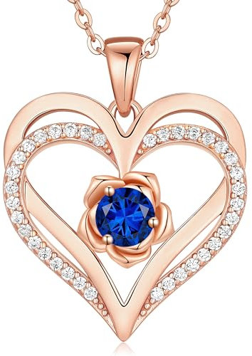 CDE Collana Donna Collana Cuore Argento 925 in Oro Rosa Gioielli Donna 9