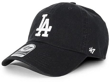 '47 MLB Unisex-Erwachsene Clean Up Cap, Los Angeles Dodgers schwarz/weiß, Einheitsgröße