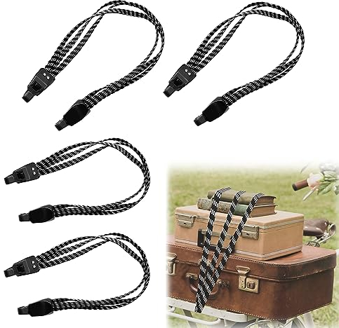 XoeLLe Spanngummi Mit Haken, 4 Stück Universal-Gepäckspanner, Extra Stark Spanngurte Expander mit Haken, Fahrrad Spanngurt Elastische, Gummiseil für Tarps Fahrräder Motorräder Auto Ladung Usw