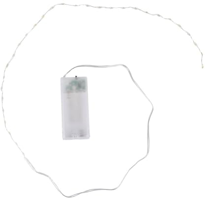 Ideen mit Herz Cadena de luces LED de alambre, distancia de luz de 1,5 cm, distancia de lámpara extrapequeña, luz blanca cálida, funciona con pilas, incluye función de temporizador (30 ledes, 75 cm de