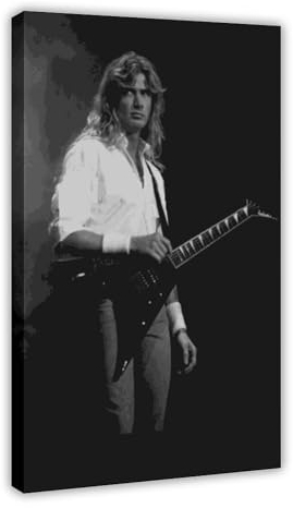 80er Jahre Gitarrist Dave Mustaine Megadeth Poster (10) Leinwand Poster Schlafzimmer Dekor Sport Landschaft Büro Zimmer Dekor Geschenk Rahmen-Stil 60 x 90 cm