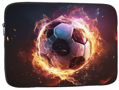 Fire Soccer Ball Laptop Case Laptop Sleeve Laptop Bag for Women Men Shockproof Protective Notebook Case 12 inch