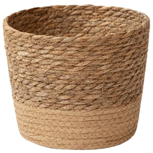 Frdun Cesto per fioriere in tessuto naturale, cestini di vimini di paglia, cesto di fiori rustico, vaso da fiori da giardino multifunzionale, cesti per piante in rattan intrecciato vintage