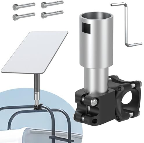 Starlink Mount for RV Ladder, Starlink Mount for Roof Rack,Load-Bearing 200lbs, Installation Range 0.8-1.17” for Pole/Roof/SUV/Outdoor (All Aluminum Material)
