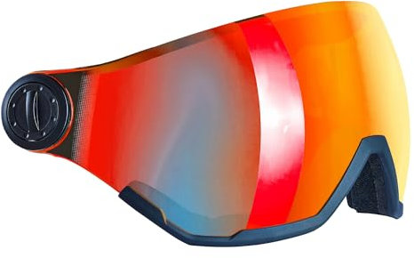 BLACK CREVICE Ersatzvisier mit Vollschutz für Skihelm Arlberg, Gstaad, Saalbach & Silvretta I 5 Farben I Anti-Fog-Beschichtung & UV 400 Schutz (Rot Revo)