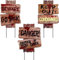 Halloween Deko Outdoor Schild Garten Horror Helloween Party Gruselig Draußen Dekoration Set Gartendeko Decoration Halloweendeko Haustür Aussen Haus Dekoartikel Erschrecken Vorsicht Creepy Warnung 3pcs
