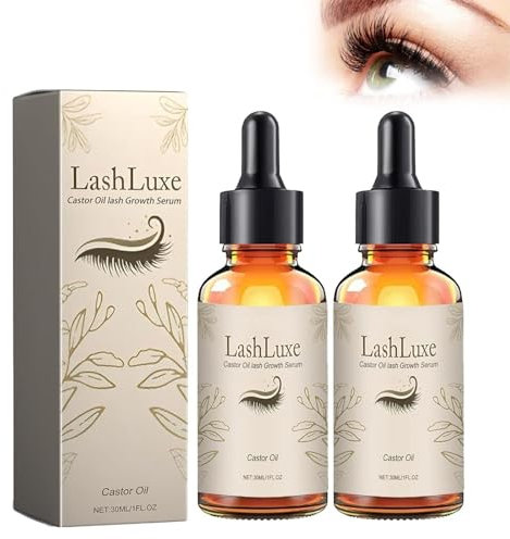 2 Stück Lash Luxe Wimpernserum, 30ML Lashluxe Rizinusöl Veganes Wachstumsserum, Wimpernessenz Boost Lash Growth Damen-Wimpernspülung Boost Hilft Wimpern Gesünder Länger Und Dicker Zu Wachsen