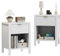 UEV Lot de 2 Table à Chevet, Table de Nuit, Table d’Appoint, avec Tiroirs et Cabinet de Rangement, Style Moderne, Scandinave pour Salon, Chambre, 45 x 35 x 60 cm, Blanc (1 Tiroir)