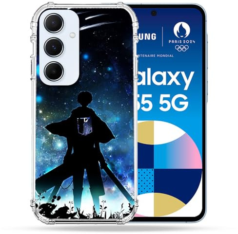 Cokitec Verstärkte Schutzhülle für Samsung Galaxy A55 5G Manga Attack Titan Levi