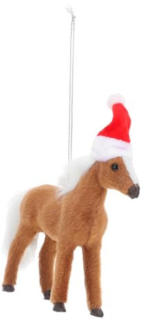 IMIKEYA Weihnachtsbaum-hängedekoration für Jungen und Mädchen Weihnachtsschmuck Handgefertigt Pferdeform Kaffeebraun Hängedekoration
