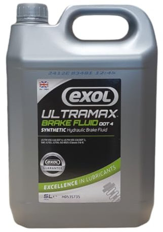 EXOL Generic 5Ltr DOT 4 Synthetic Brake & Clutch Fluid for Vehicles & Machinery