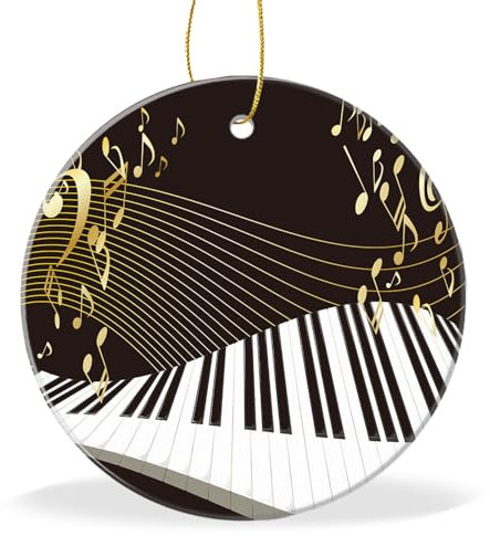Funny Ornament Hanging Christmas Tree Ornaments,Piano and Music Note,Holiday Keepsake for Xmas Tree Decoration