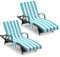 Zingtto Handtuchbezug für Liegestühle, Mikrofaser, Strandtücher mit Taschen, passend für Outdoor, Garten, Strand, Hotel, Poolstühle, rutschfestes und tragbares Design, 215,9 x 76,2 cm, aquablaue