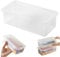 Veesper Pen Storage, 7.5x2.4x3.5 Inch Large Capacity Plastic Pencil Case, Clear Pencil Box with Snap-tight Lid, Stackable Stationery Organisers for School Office Art Supply